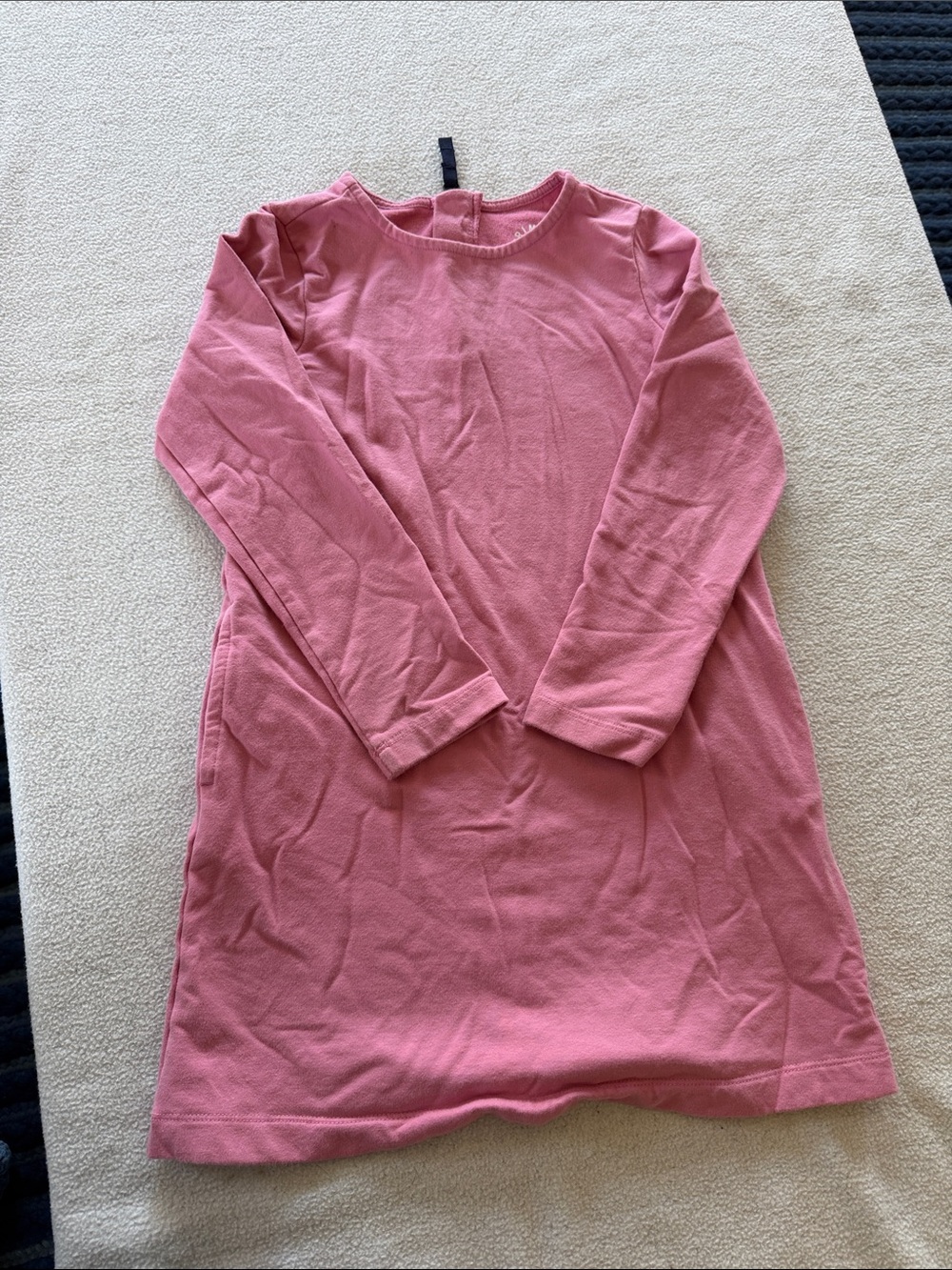 Primary Pink Long Sleeve Casual Dress for Kids